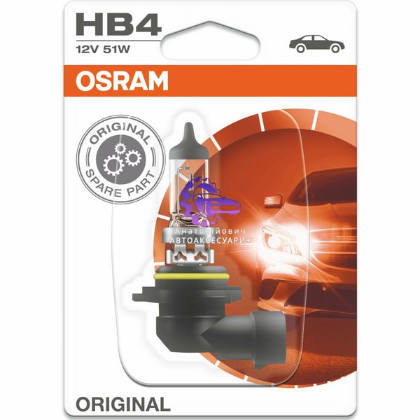 Лампа головного освітлення OSRAM HB4 12V 51W P22d ORIGINAL (Арт. 9006-01B) 9006-01B фото