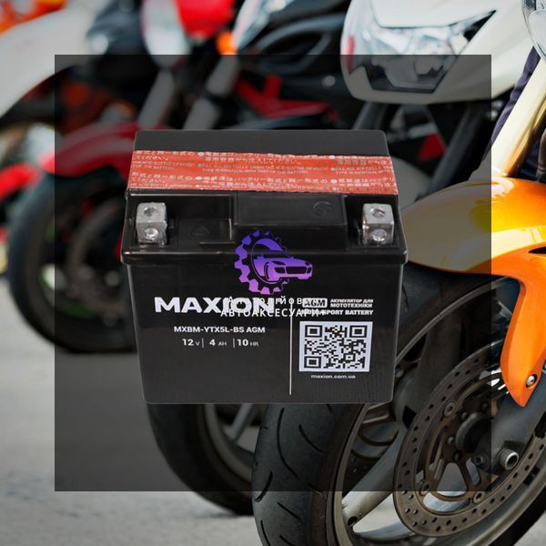 Мото акумулятор MOTO YTX 5L-BS MAXION (12V, 4A) сухий без електроліту (Арт. MXBM-YTX5L-BS) MXBM-YTX5L-BS фото
