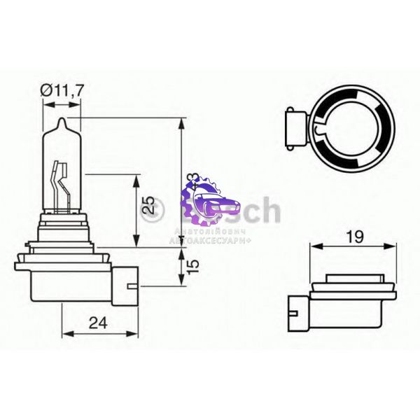 Лампа Bosch Pure Light H9 12V 65W (Арт.1987302082) 1987302082 фото