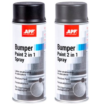 Фарба бамперна APP Bumper Paint 2 в 1 Spray структурна 400 мл сірий (Арт. 20812) 20812 фото