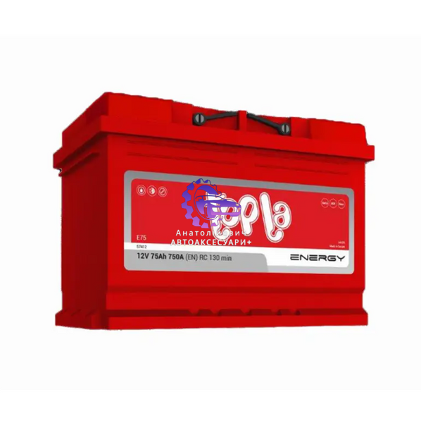 Акумулятор Topla Energy 75Ah 750A 12V Euro R+ 108 075 фото