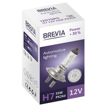 Галогенова лампа Brevia H7 12V 55W PX26d Power +30% CP (Арт. 12070PC) 12070PC фото