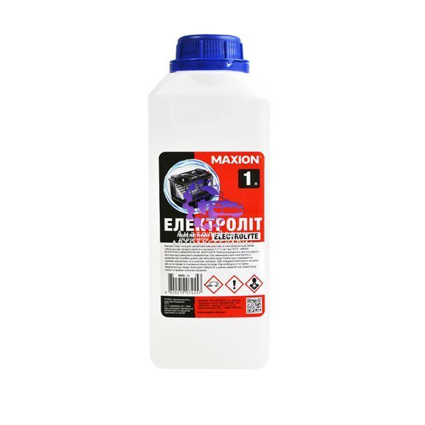 Електроліт кислотний MAXION 1л &mdash; для свинцево-кислотних акумуляторів MXEL-1L фото