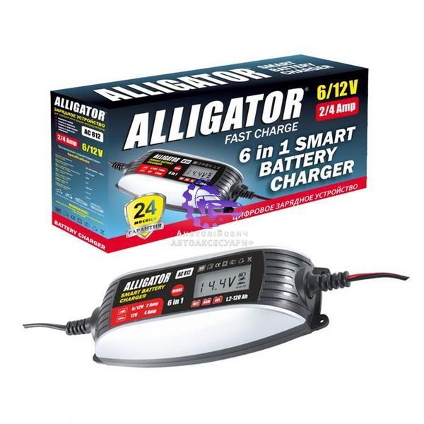 Зарядний пристрій Alligator AC812 6/12V 4A 1,2&ndash;120Ah AC812 фото