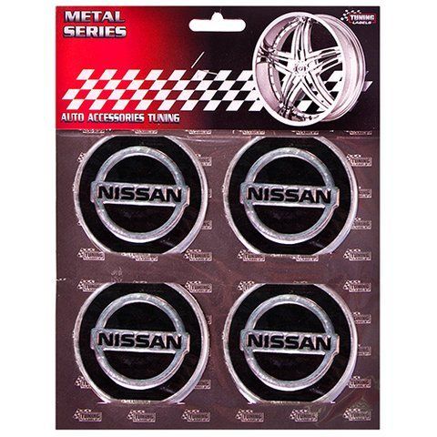 Наклейки на ковпаки NISSAN чорні, діам. 90 мм (4 шт) 52048 фото