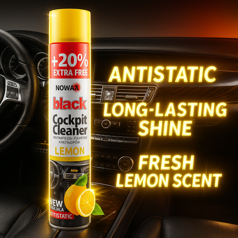Поліроль для панелі приладів Nowax Black 750 мл Lemon цитрусовий аромат (Арт. NX00702) NX00702 фото