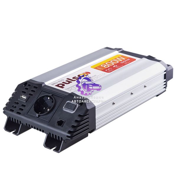 Перетворювач напруги PULSO/IMU-820/12V-220V/800W/ USB-5VDC2.0A/мод.хвиля/клеми IMU-820 фото