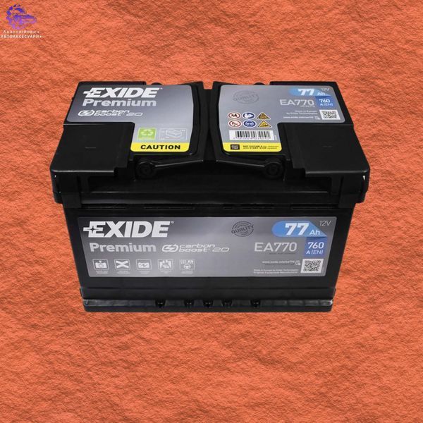 Автомобільний акумулятор EXIDE Premium 77Ah 760A R+ (Арт. EA770) EA770 фото