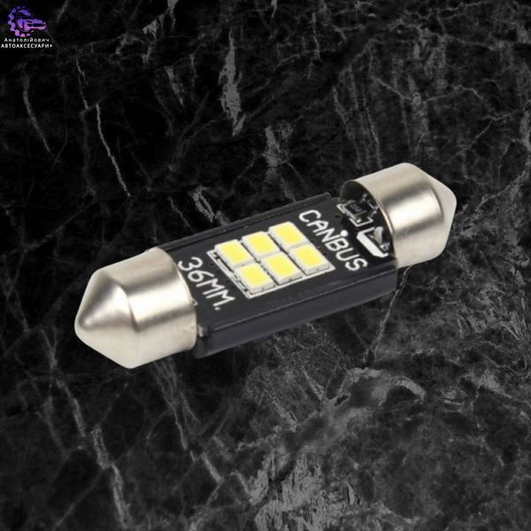Світлодіодна лампа Carlamp C5W Canbus 36 мм 210 Lm 6000K SV8.5 T11 (SJ-K6-36мм) SJ-K6-36мм фото
