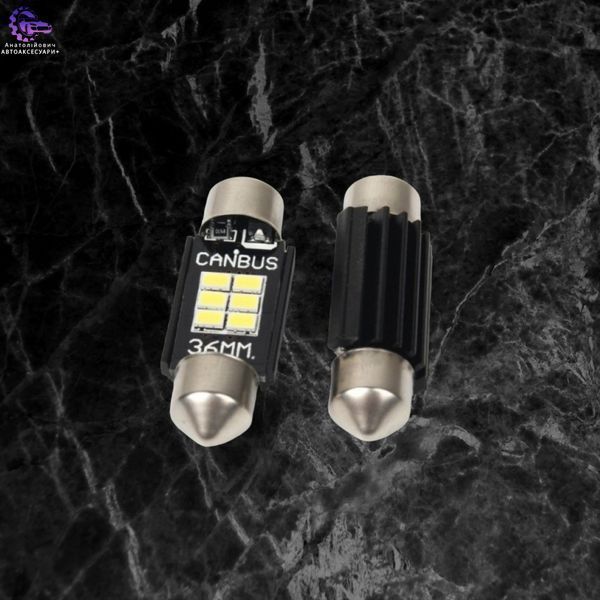 Світлодіодна лампа Carlamp C5W Canbus 36 мм 210 Lm 6000K SV8.5 T11 (SJ-K6-36мм) SJ-K6-36мм фото