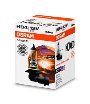 Лампа головного освітлення OSRAM HB4 12V 51W P22d ORIGINAL (Арт. 9006) 9006 фото