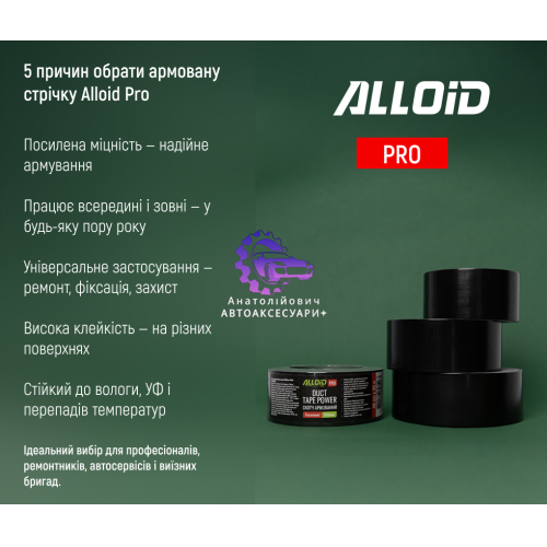 Армований посилений скотч Alloid Pro RT-2004825 чорного кольору