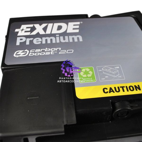 Автомобільний акумулятор EXIDE Premium 100Ah 900A R+ (Арт. EA1000) EA1000 фото