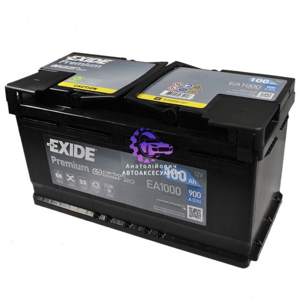 Автомобільний акумулятор EXIDE Premium 100Ah 900A R+ (Арт. EA1000) EA1000 фото