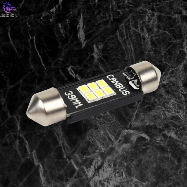 Світлодіодна лампа Carlamp C5W Canbus 39 мм 210 Lm 6000K SV8.5 T11 (SJ-K6-39мм) SJ-K6-39мм фото