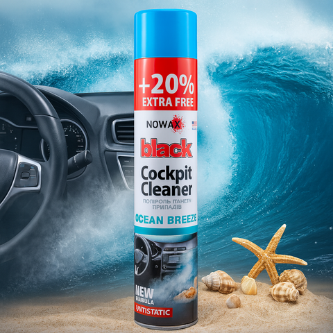 Поліроль для панелі приладів Nowax Black NX00710 750 мл Ocean Breeze аромат свіжості NX00710 фото