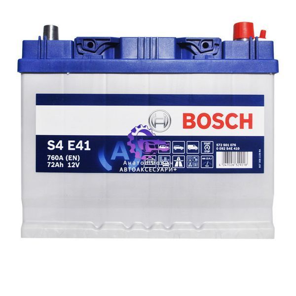 Акумулятор BOSCH EFB S4E 410 72Ah 760A R+ Asia D26 ak0092S4E410 фото