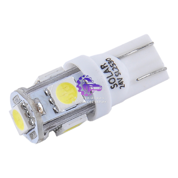 LED Автолампа SOLAR T10 5SMD White 24V, Набір 2 шт. (SL2530) SL2530 фото