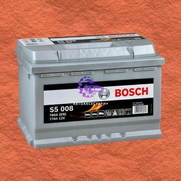 Акумулятор автомобільний Bosch S5 008 77Ah 780A 12V R+ (Арт. 0092S50080) 0092S50080 фото