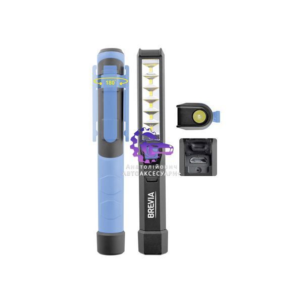 Інспекційна лампа Brevia LED Pen Light 6SMD+1W 150lm 900mAh microUSB (Арт. 11210) 11210 фото