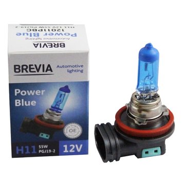 Галогенова лампа Brevia H11 12V 55W PGJ19-2 Power Blue 4200K CP (Арт. 12011PBC) 12011PBC фото