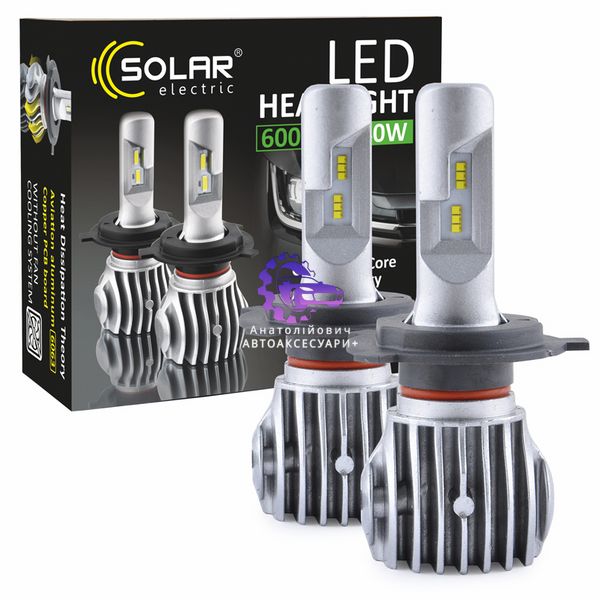 LED Автолампа SOLAR H4 12/24V 6500K 6000Lm 50W Cree Chip (8604) 8604 фото