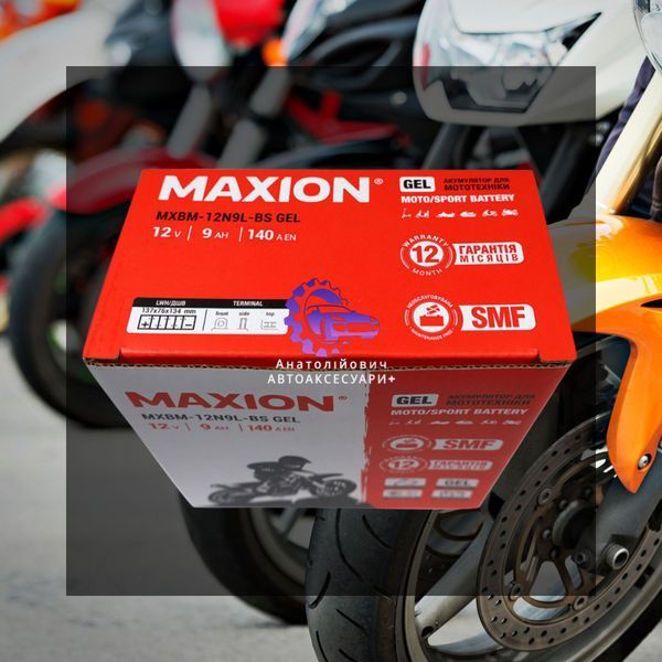Мото акумулятор MAXION 24MXBM-12N9L-BS GEL (12V, 9Ah, 85A, L+) (Арт. MXBM-12N9L-BS GEL) MXBM-12N9L-BS GEL фото