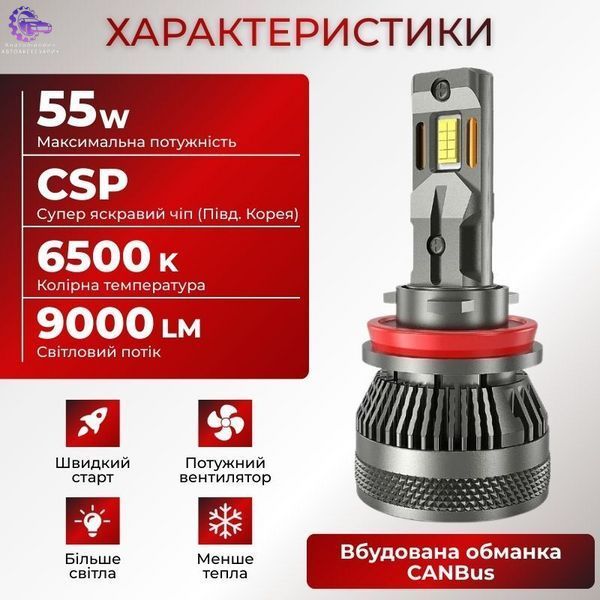 Carlamp Smart Vision Gen3 H11 LED 9000Lm 6500K