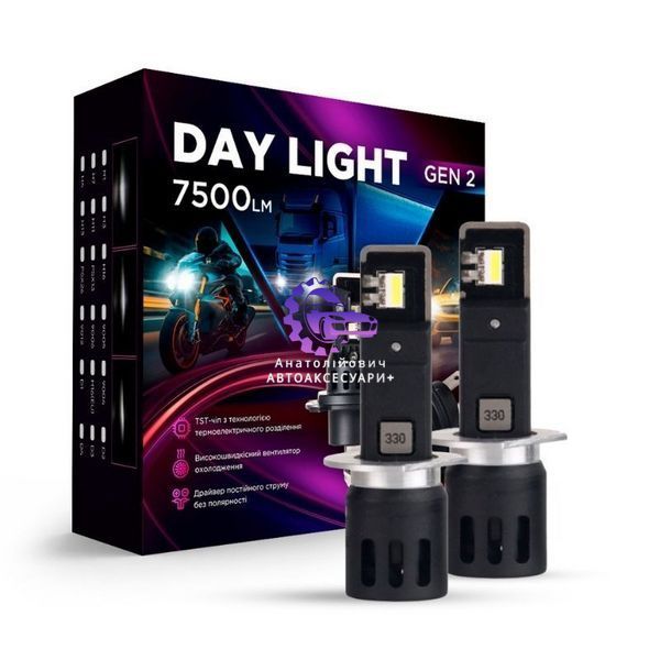 LED лампа Carlamp Day Light Gen2 H1 7500Lm 5800K (2 шт.) DLG2H1 фото