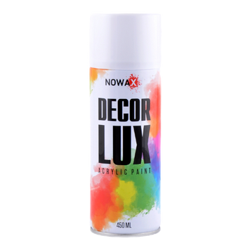 Акрилова Спрей-Фарба NOWAX DecorLux, 450 мл, Білий Глянець (GLOSS WHITE/RAL9010) (NX48012) NX48012 фото