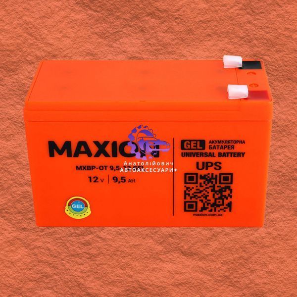 Акумулятор гелевий MAXION MXBP-OT 9,5-12 GEL 12V 9,5Ah для ДБЖ, сонячних систем, електротранспорту MXBP-OT 9,5-12 GEL фото
