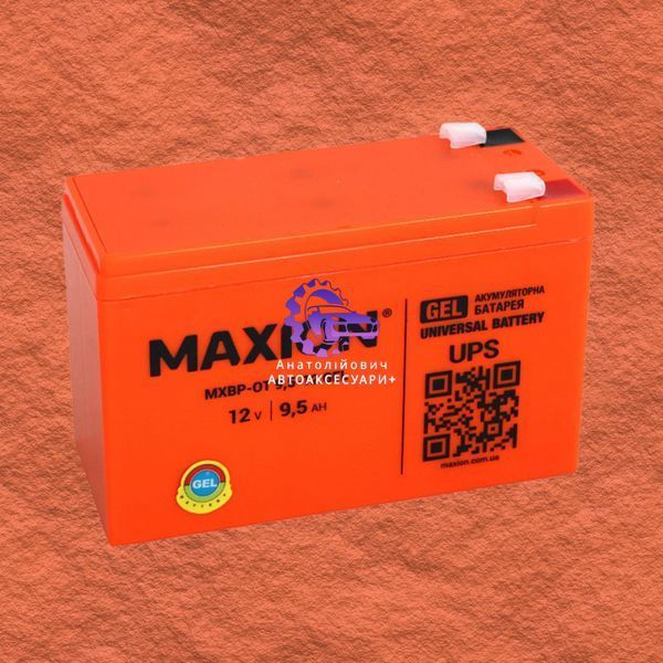 Акумулятор гелевий MAXION MXBP-OT 9,5-12 GEL 12V 9,5Ah для ДБЖ, сонячних систем, електротранспорту MXBP-OT 9,5-12 GEL фото