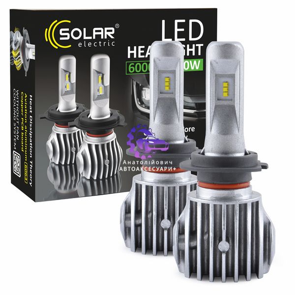 LED Автолампа SOLAR H7 12/24V 6500K 6000Lm 50W Cree Chip (8607) 8607 фото