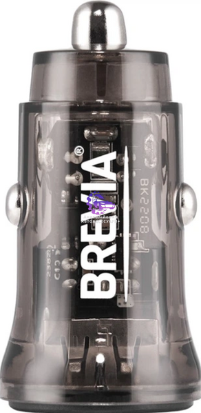Автомобільний зарядний пристрій Brevia ePower DualDrive 15W 2xUSB-A, прозорий чорний (47015DUB) 47015DUB фото