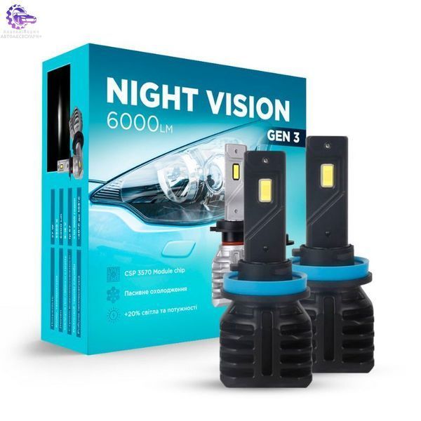 Carlamp Night Vision Gen3 H11 6000Lm 5500K LED для фар NVG3H11 фото