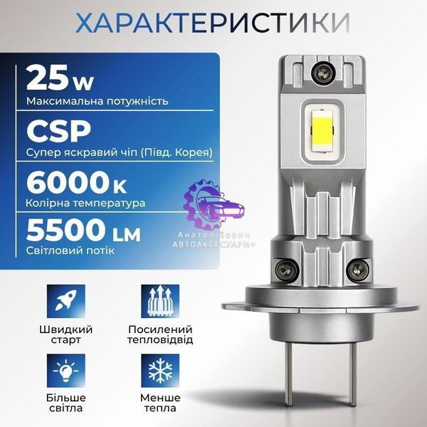 LED лампи H7 CARLAMP Crystal Vision CVH7New для авто