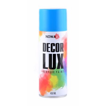 Акрилова Спрей-Фарба NOWAX DecorLux, 450 мл, Світло-Блакитний (LIGHT BLUE/RAL5012) (NX48031) NX48031 фото