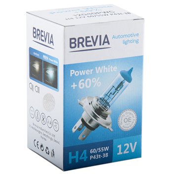 Галогенна лампа Brevia H4 12V 60/55W P43t Power White +60% 4300K CP (Арт. 12040PWC) 12040PWC фото