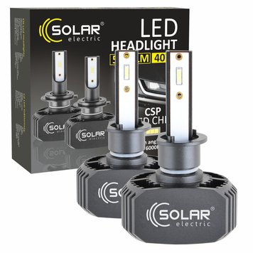 LED автолампа Solar H1 12/24V 6000K 5000Lm CSP1860 40W (Арт. 8201), 2 шт 8201 фото