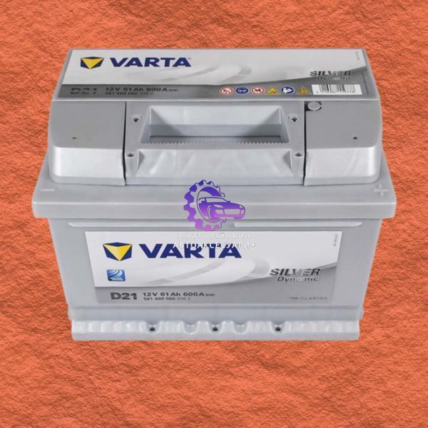Автомобільний акумулятор VARTA Silver Dynamic D21 61Ah 600A R+ (LB2) (h=175) (Арт. 533085) 533085 фото