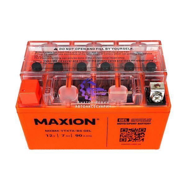 Мотоакумулятор MAXION MXBM-YTX7A-BS GEL 12V 7Ah 90A (L+) MXBM-YTX7A-BS GEL фото