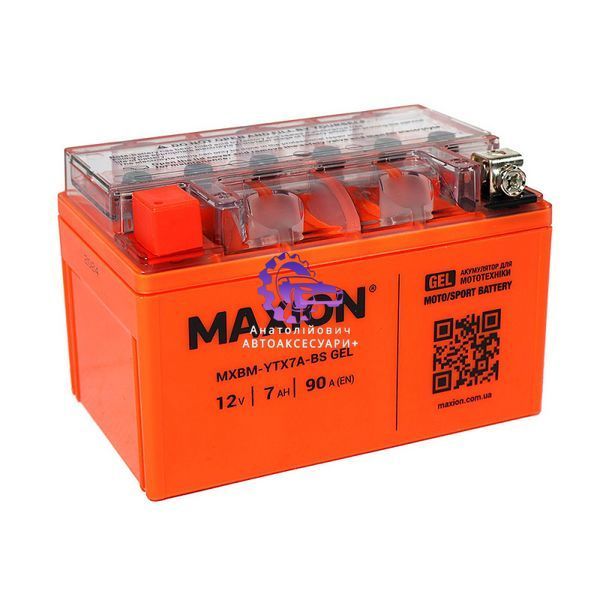 Мотоакумулятор MAXION MXBM-YTX7A-BS GEL 12V 7Ah 90A (L+) MXBM-YTX7A-BS GEL фото