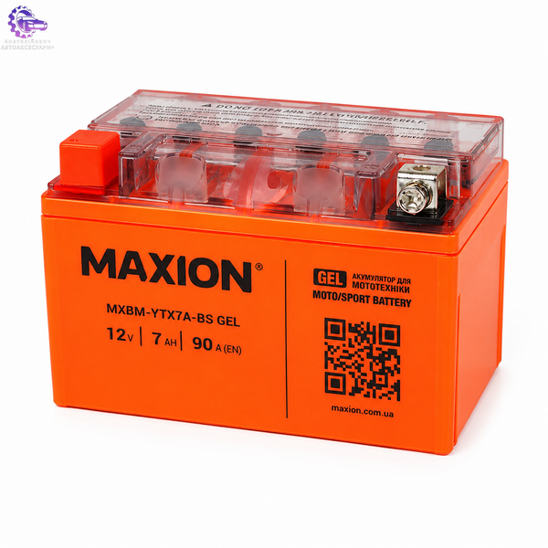 Мото акумулятор MAXION MXBM-YTX7A-BS GEL 12V 7Ah 90A L+ MXBM-YTX7A-BS GEL фото