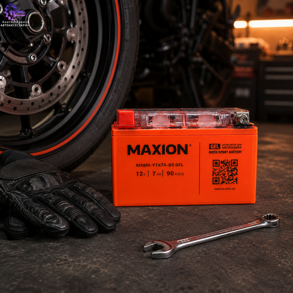 Мото акумулятор MAXION MXBM-YTX7A-BS GEL 12V 7Ah 90A L+ MXBM-YTX7A-BS GEL фото