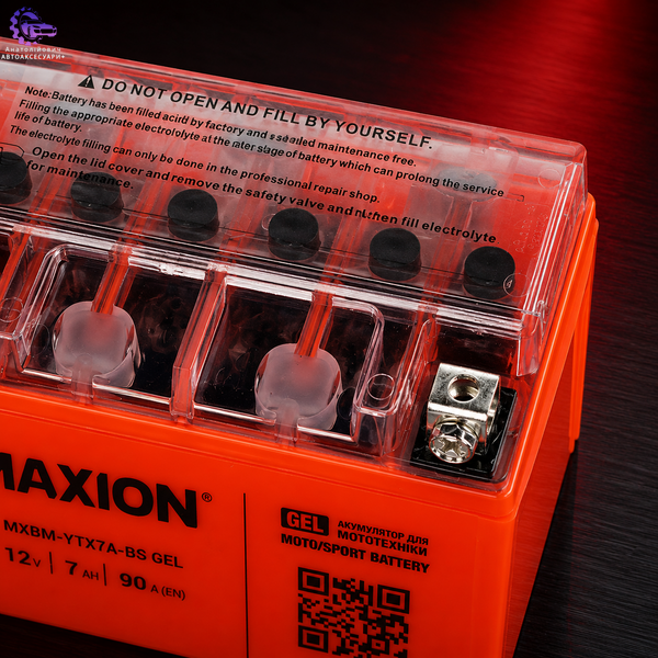 Мото акумулятор MAXION MXBM-YTX7A-BS GEL 12V 7Ah 90A L+ MXBM-YTX7A-BS GEL фото