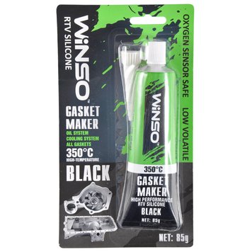 Cиліконовий герметик прокладок WINSO GASKET MAKER BLACK 85g +350°C професійний чорний (Арт. 310300) 310300 фото