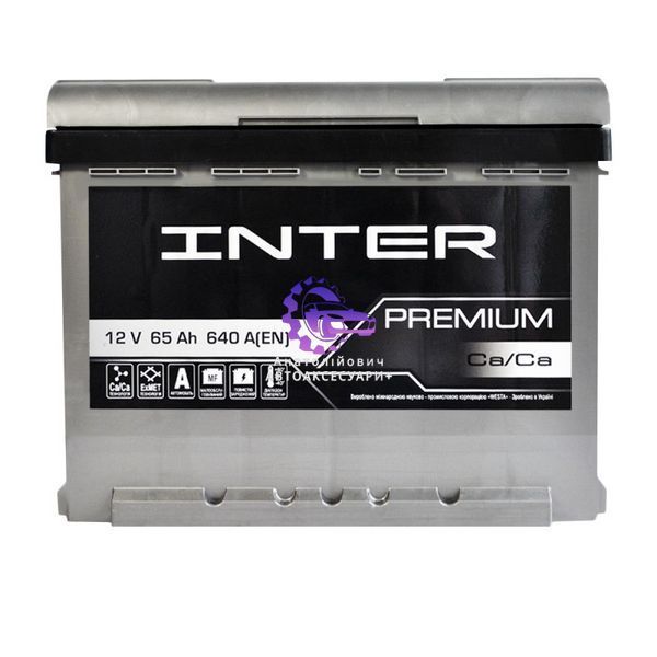 Автомобільний акумулятор INTER Premium 65Ah 640A L+ (L2) (Арт. 4820219073710) 4820219073710 фото