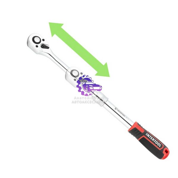 Рукоятка з храповим механізмом телескопічна, 72 зуба 1/2 ", Cr-V STORM INTERTOOL ET-8006 фото