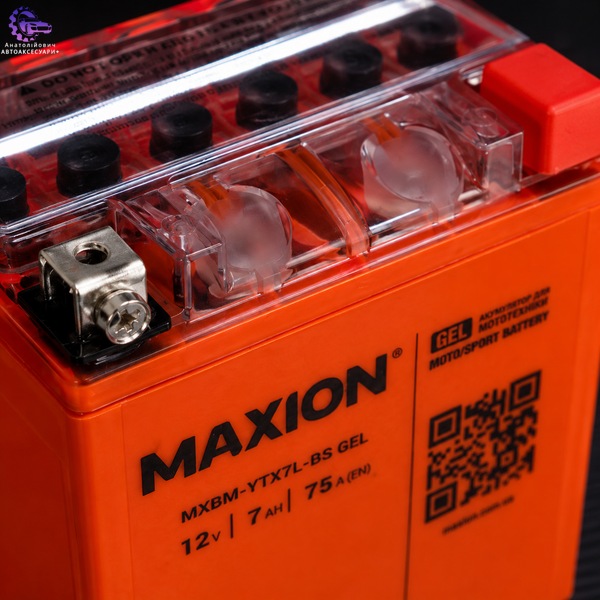 Мото акумулятор MAXION MXBM-YTX7L-BS GEL 12V 7Ah 75A R+ MXBM-YTX7L-BS GEL фото