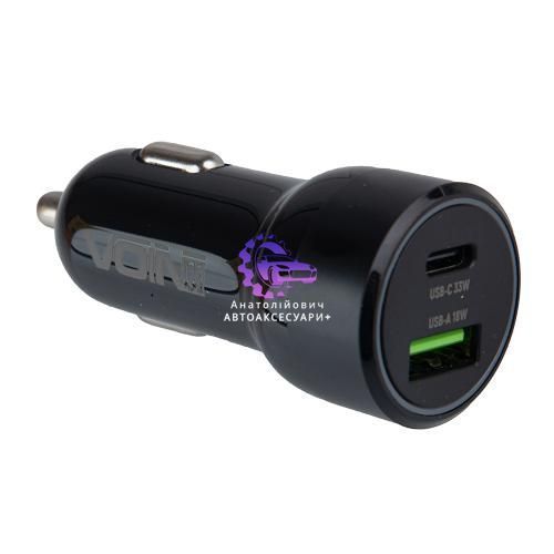 Авто зарядка VOIN 51W USB-C PD 33W + QC3.0 18W C-51210Q фото